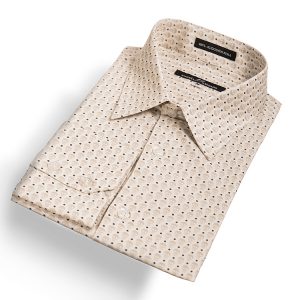 camisa clásica, beige / claveras