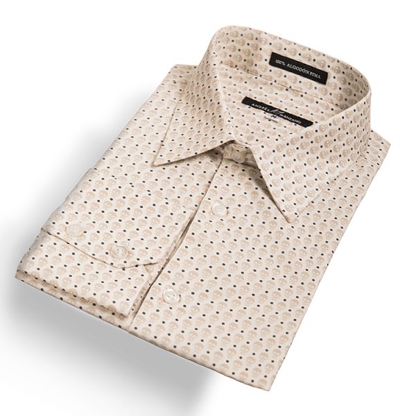 camisa clásica, beige / claveras