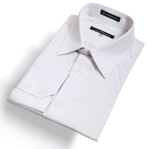 camisa clásica cuadros, blanco / celeste